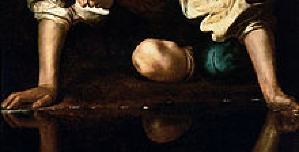 220px-Narcissus-Caravaggio_1594-96_edited